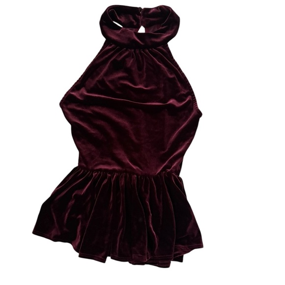 Arden B maroon peplum velour top size XS in excellent like-new condition - Picture 2 of 4